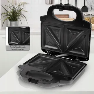 CLATRONIC ST 3778 Sandwichmaker Antiaanbak 750W Zwart RVS — miniatuur 4