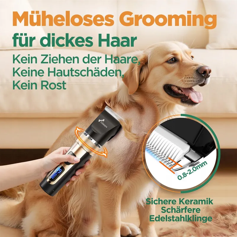GIMARS Draadloze Stille Trimmer Honden Dikke Vacht — foto 5
