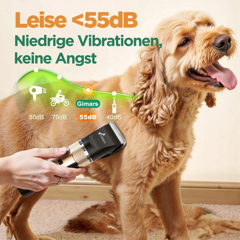GIMARS Draadloze Stille Trimmer Honden Dikke Vacht — foto 4