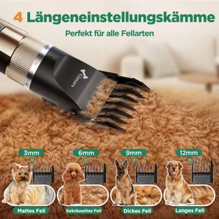 GIMARS Draadloze Stille Trimmer Honden Dikke Vacht — miniatuur 6