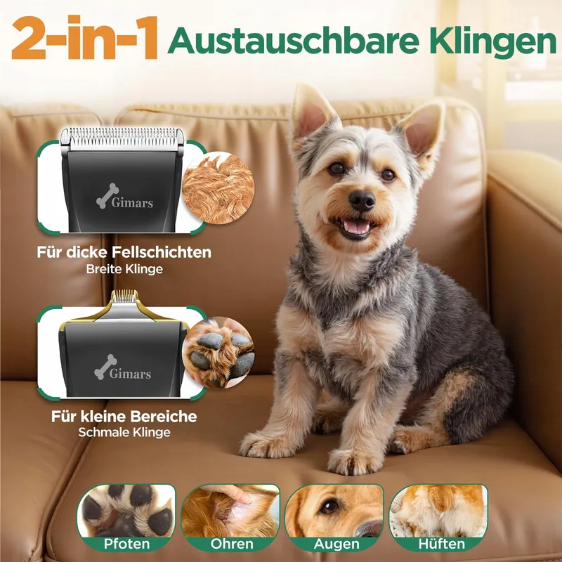 GIMARS Draadloze Stille Trimmer Honden Dikke Vacht — foto 2