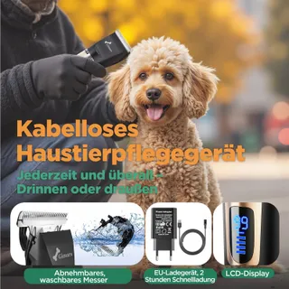GIMARS Draadloze Stille Trimmer Honden Dikke Vacht — miniatuur 7
