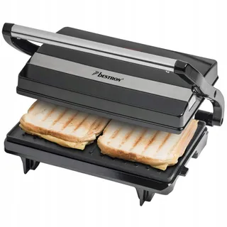 BESTRON Contactgrill 700W Antiaanbaklaag Zwart — miniatuur 2