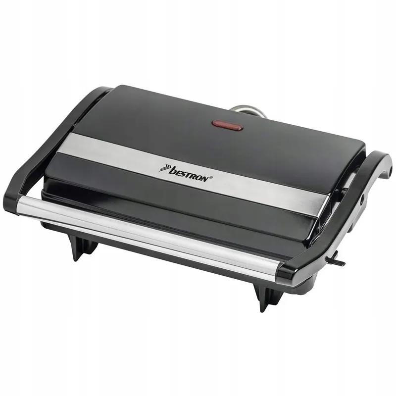BESTRON Contactgrill 700W Antiaanbaklaag Zwart — foto 5