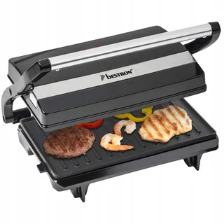 BESTRON Contactgrill 700W Antiaanbaklaag Zwart — miniatuur 4