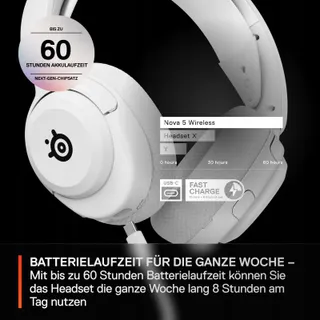 STEELSERIES Arctis Nova 5 Draadloze Gaming Headset Wit — miniatuur 5