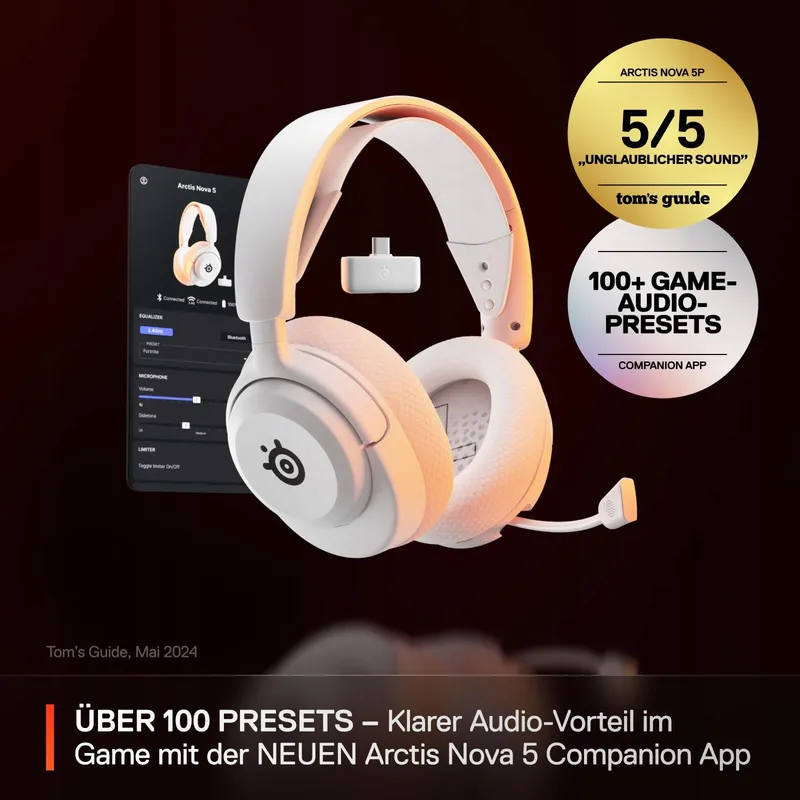 STEELSERIES Arctis Nova 5 Draadloze Gaming Headset Wit — foto 2