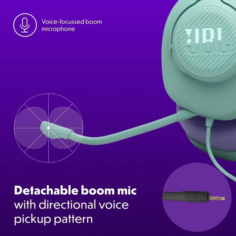 JBL Quantum 100M2 Gaming Headset Over-Ear Afneembare Mic Cyaan — foto 5