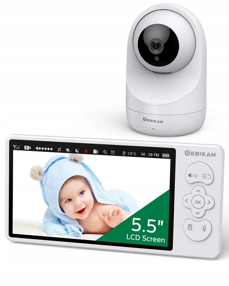 SEBIKAM Babyfoon Camera 720P HD 4000mAh VOX Nachtmodus Audio — foto 1