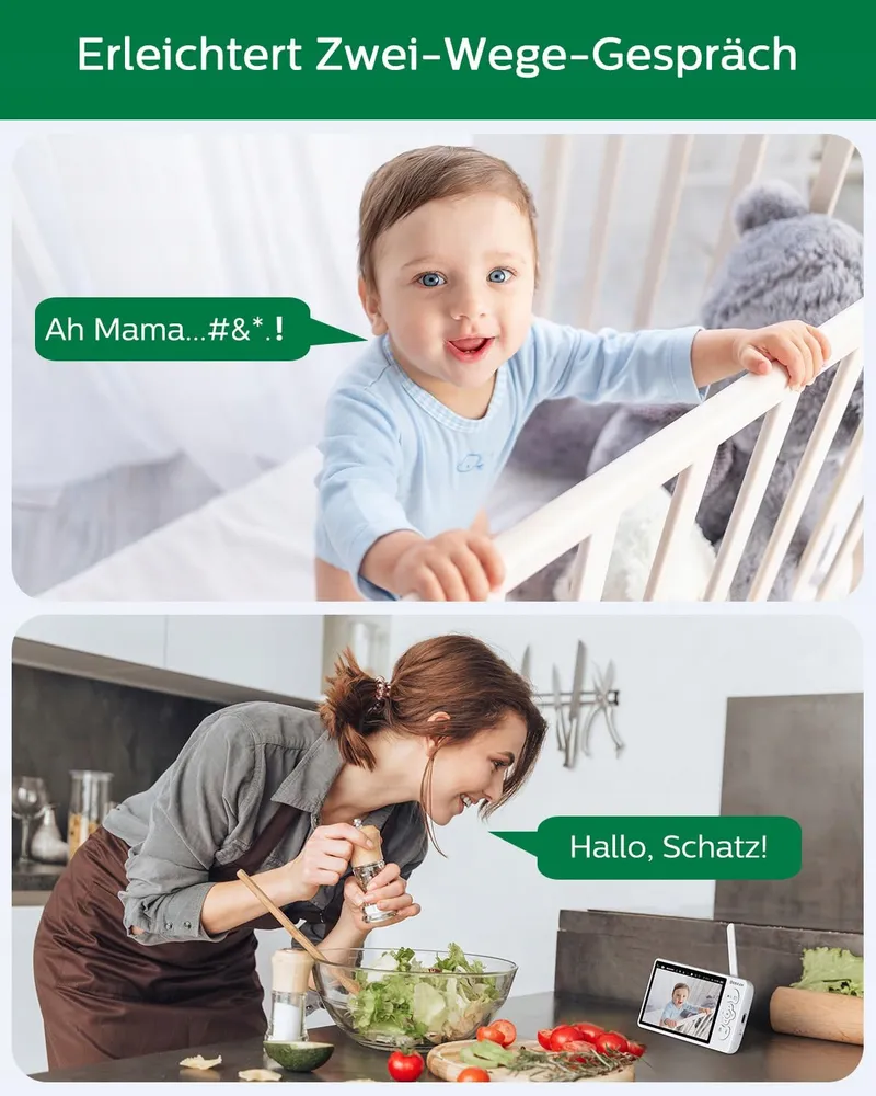 SEBIKAM Babyfoon Camera 720P HD 4000mAh VOX Nachtmodus Audio — foto 5