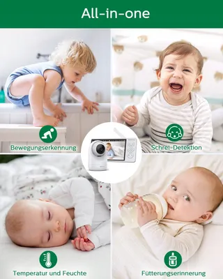 SEBIKAM Babyfoon Camera 720P HD 4000mAh VOX Nachtmodus Audio — miniatuur 8