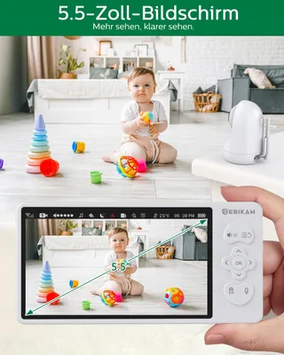 SEBIKAM Babyfoon Camera 720P HD 4000mAh VOX Nachtmodus Audio — miniatuur 3