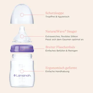 LANSINOH NaturalWave Babyflessen Speen 160ml 2 Stuks — miniatuur 7