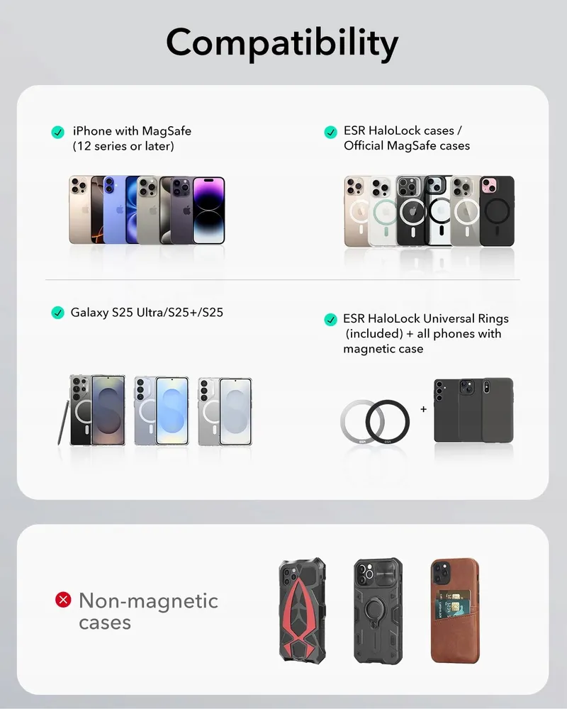 ESR HaloLock Magnetische Telefoonhouder Auto iPhone Android — foto 8