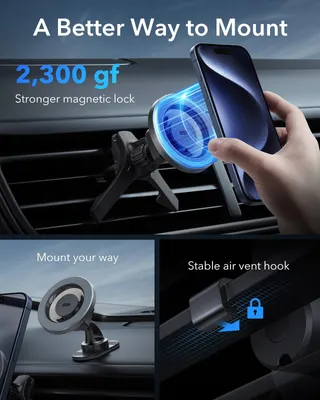 ESR HaloLock Magnetische Telefoonhouder Auto iPhone Android — miniatuur 2