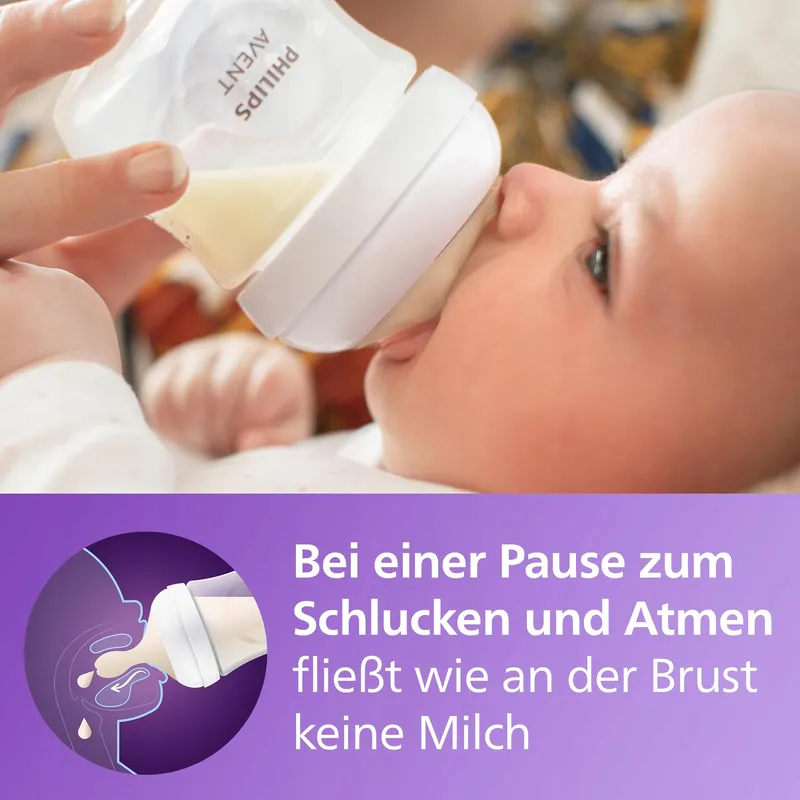PHILIPS AVENT Natural Fles 330ml Speen Flow 4 3m+ — foto 2