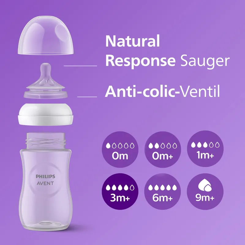 PHILIPS AVENT Natural Fles 330ml Speen Flow 4 3m+ — foto 6