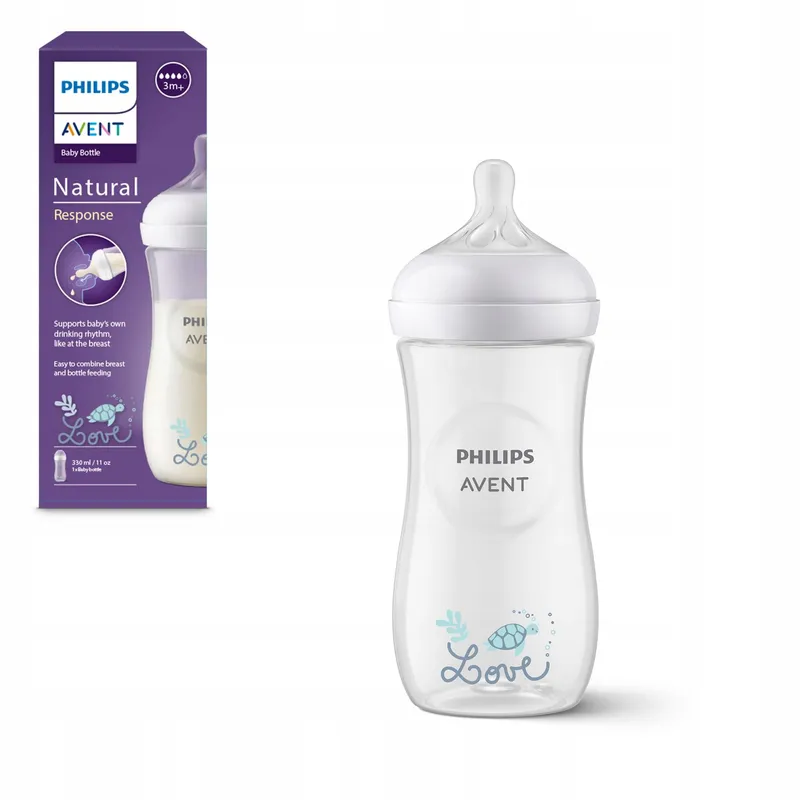 PHILIPS AVENT Natural Fles 330ml Speen Flow 4 3m+ — foto 1