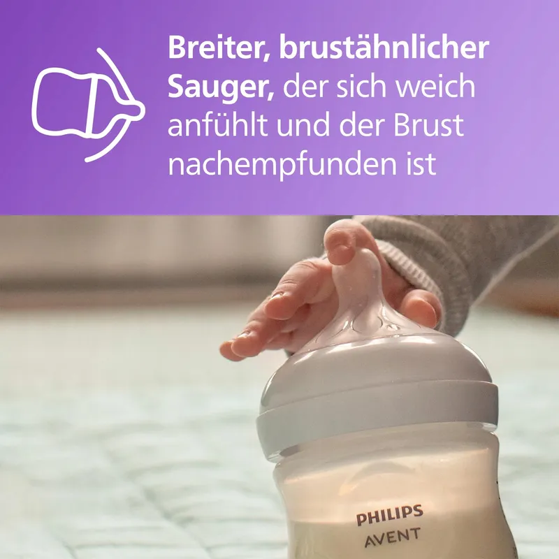 PHILIPS AVENT Natural Fles 330ml Speen Flow 4 3m+ — foto 4