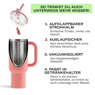 WATERDROP Explorer Thermobeker 1,1L RVS met Rietje — miniatuur 3