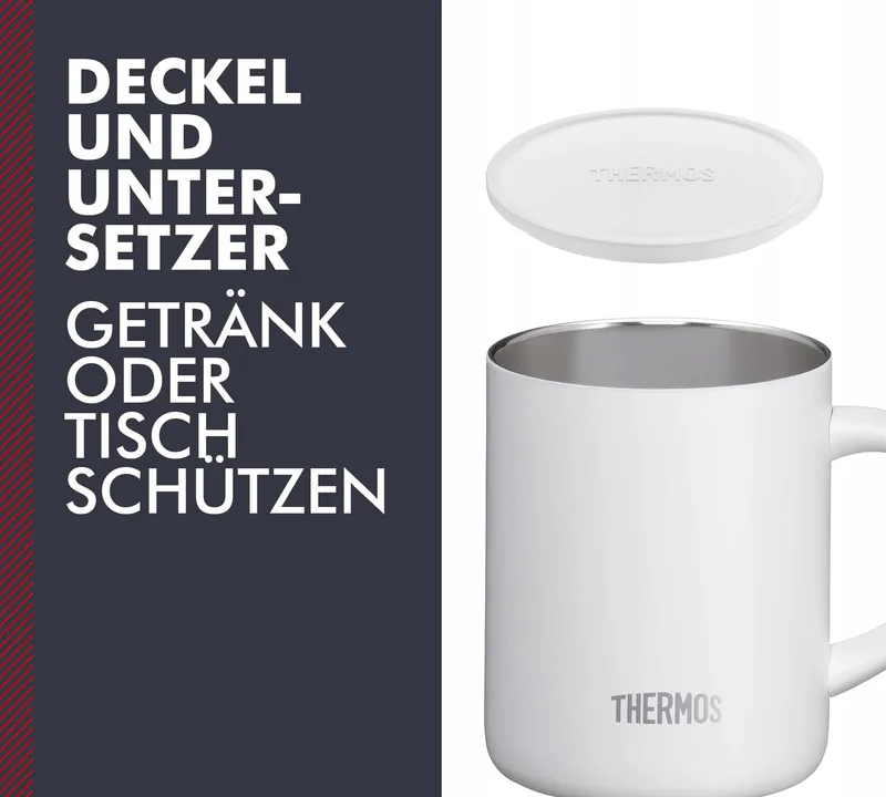 THERMOS Longlife Cup 0,35L Wit RVS Met Deksel Campingmok — foto 4