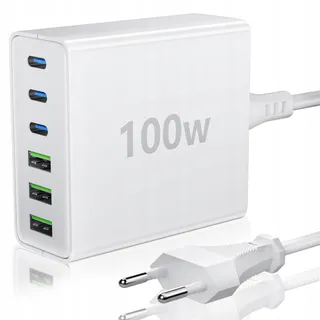 FINIBO USB C Oplader 100W 6-Poorts Snellader iPad Smartphones — miniatuur 1