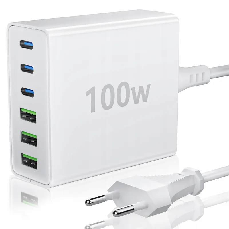 FINIBO USB C Oplader 100W 6-Poorts Snellader iPad Smartphones — foto 1