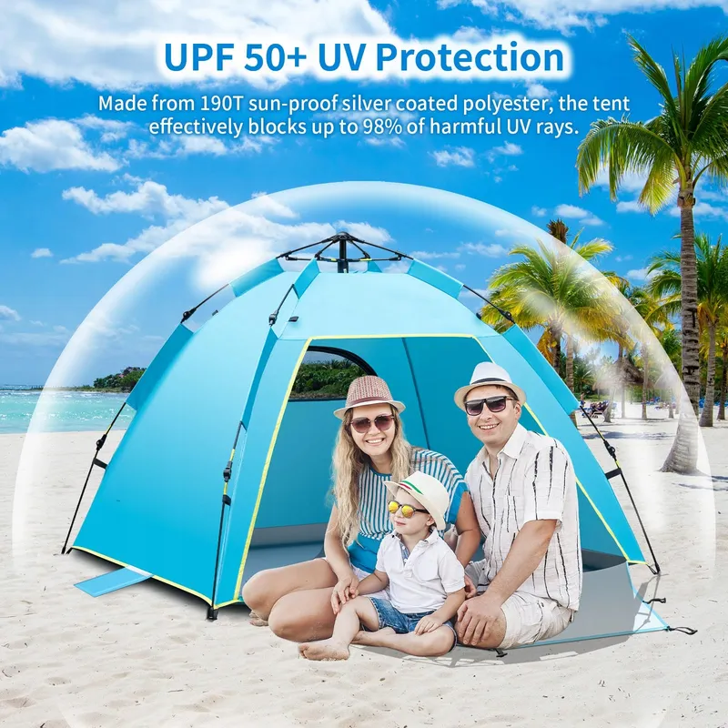 CFLITY Strandtent Pop Up 1-3 Personen UV50+ Licht Tuin — foto 3