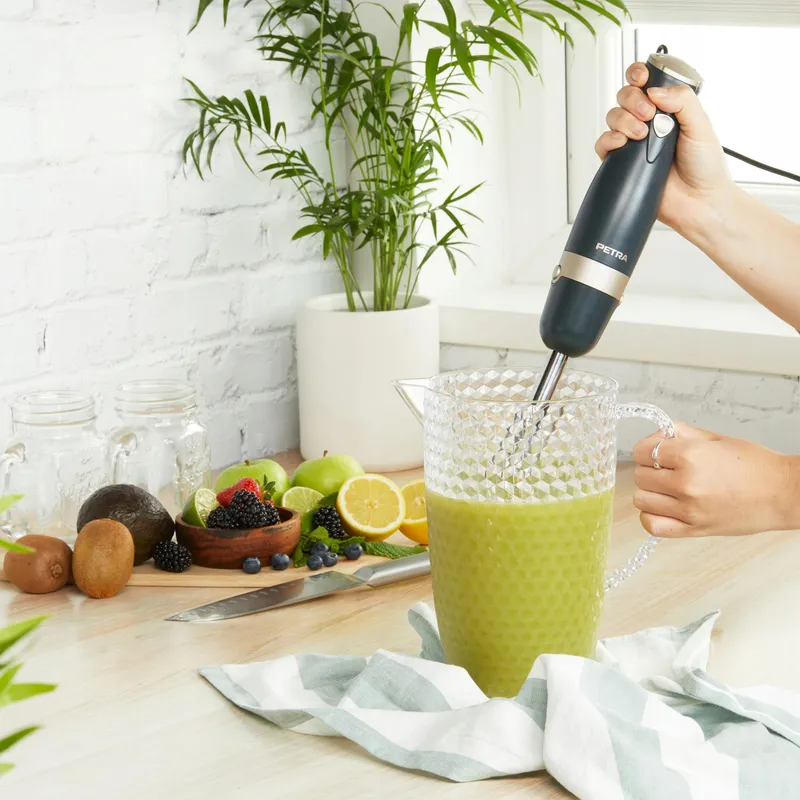 PETRA Staafmixer Staal 600W 2 Snelheden Soep Smoothie Grijs Goud — foto 6