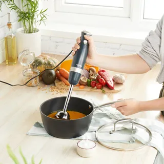 PETRA Staafmixer Staal 600W 2 Snelheden Soep Smoothie Grijs Goud — miniatuur 4