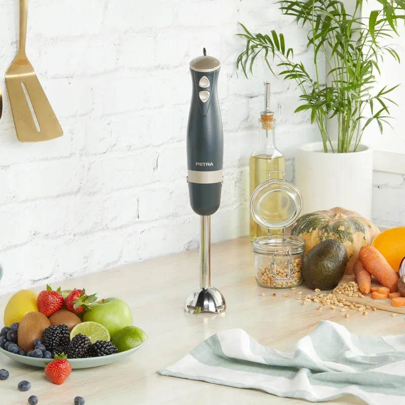 PETRA Staafmixer Staal 600W 2 Snelheden Soep Smoothie Grijs Goud — foto 3