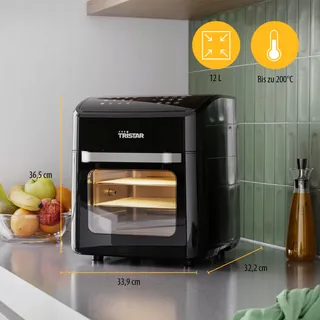 TRISTAR Mini Oven Airfryer 2-in-1 12L 1800W 12 Programma's — miniatuur 2