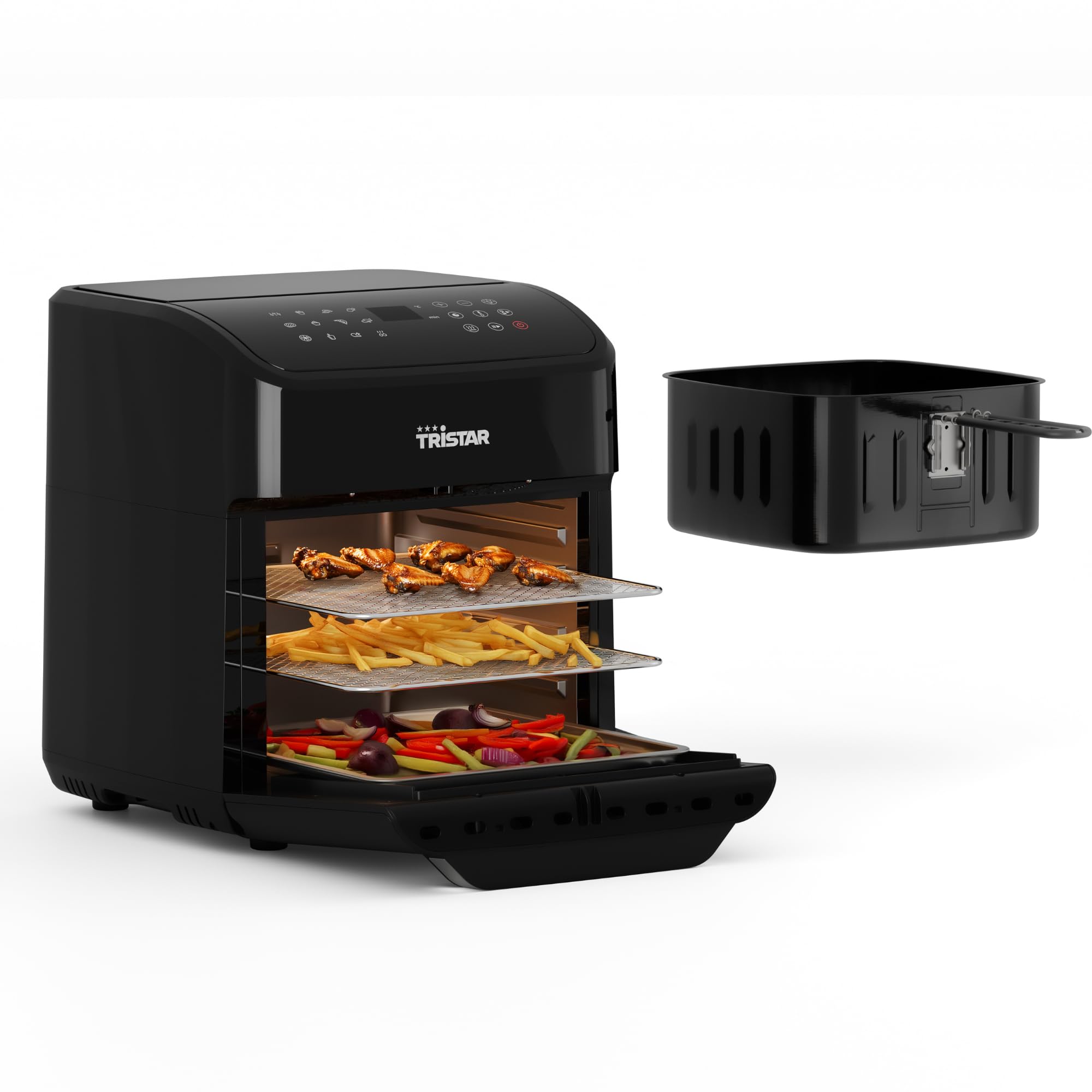 TRISTAR Mini Oven Airfryer 2-in-1 12L 1800W 12 Programma's