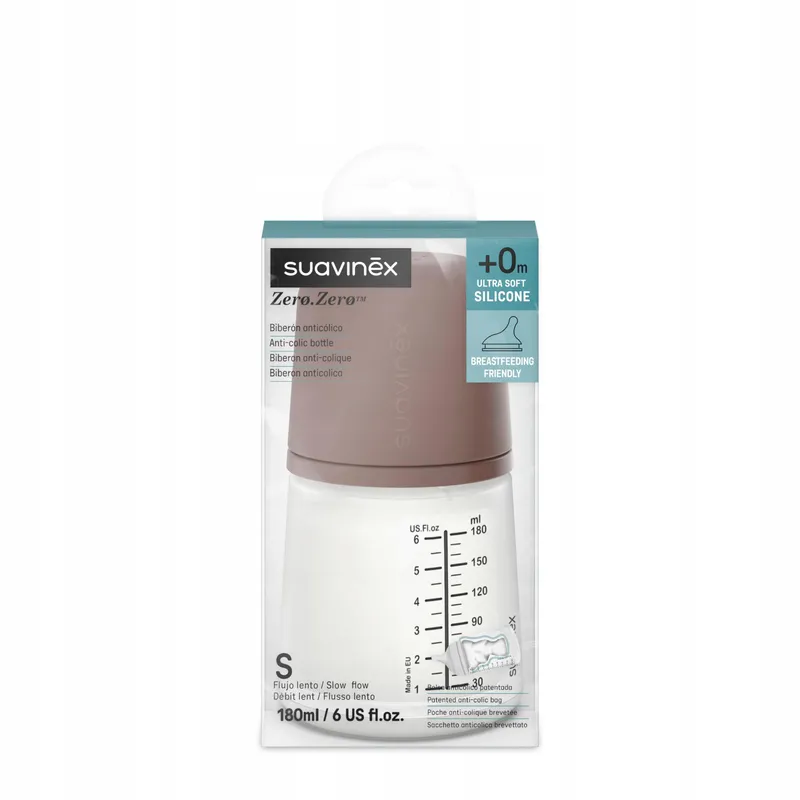 SUAVINEX Zero Antikoliekfles Siliconen 180ml Newborn β foto 1