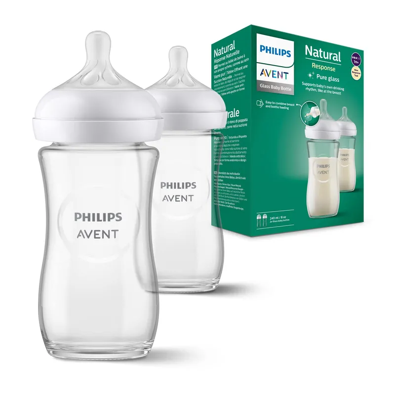 PHILIPS AVENT Glazen Babyflessen 240ml 2 Stuks BPA-Vrij — foto 1