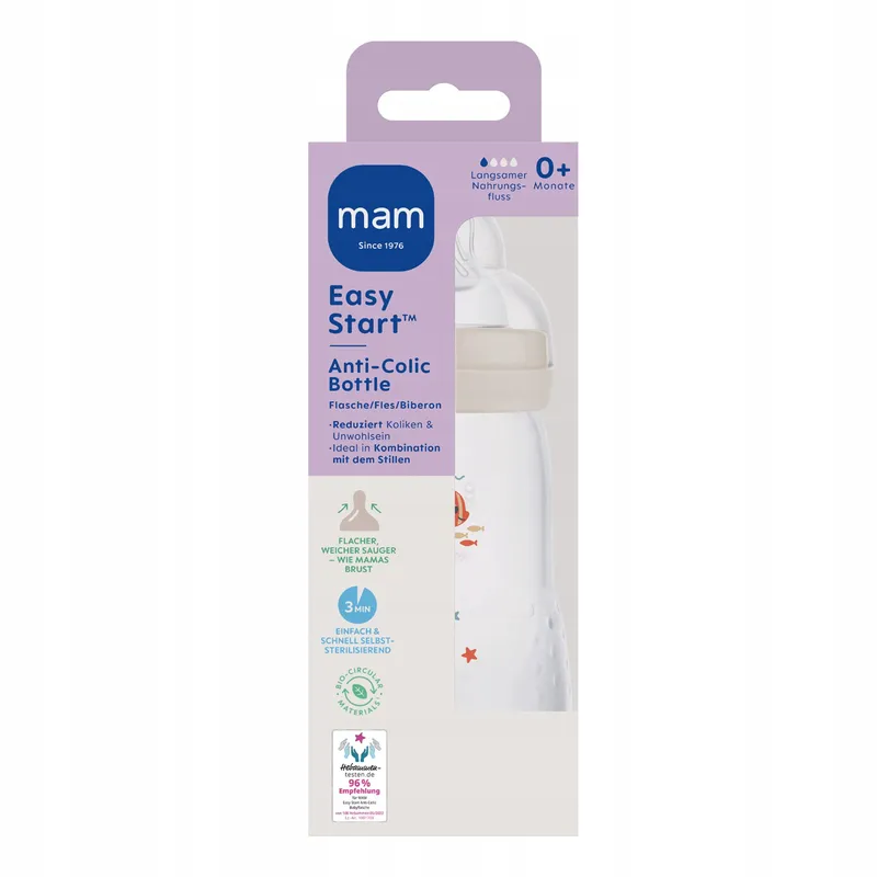 MAM Easy Start Antikoliekfles 260ml 0+ Bodemventiel — foto 2