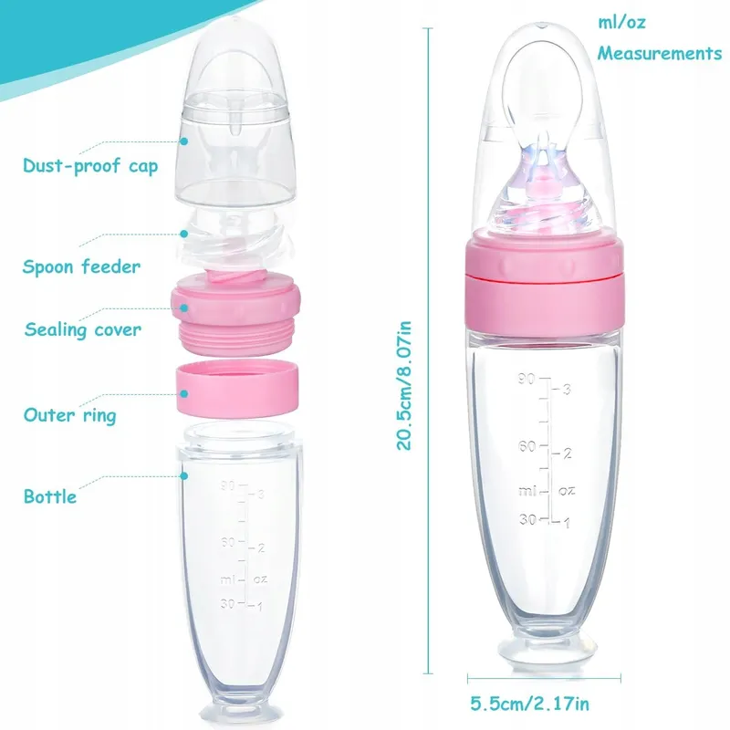AOLSO Siliconen Voedingsdispenser Baby 2 Stuks Lepel Fles Feeder — foto 2