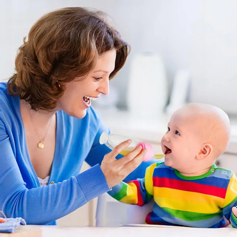 AOLSO Siliconen Voedingsdispenser Baby 2 Stuks Lepel Fles Feeder — foto 7