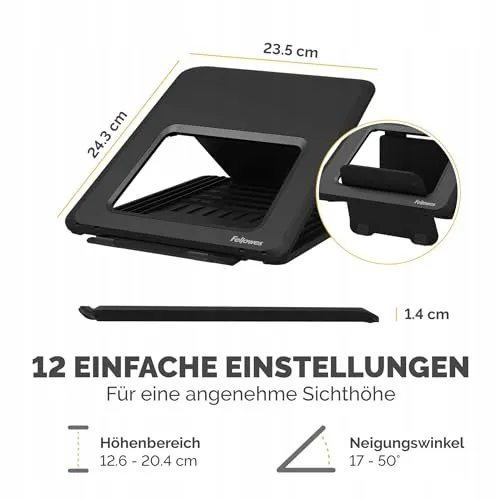 FELLOWES Verstelbare Laptopstandaard voor Kantoor en Thuis Zwart — foto 4