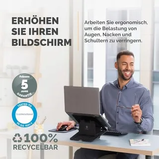 FELLOWES Verstelbare Laptopstandaard voor Kantoor en Thuis Zwart — miniatuur 2