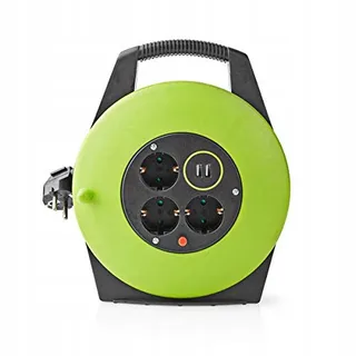 NEDIS Kabelhaspel 10m 3000W 16A Groen Zwart 230V — miniatuur 1