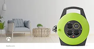 NEDIS Kabelhaspel 10m 3000W 16A Groen Zwart 230V — miniatuur 6