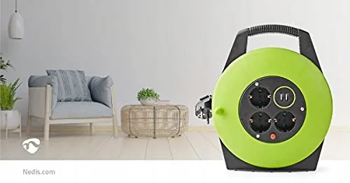 NEDIS Kabelhaspel 10m 3000W 16A Groen Zwart 230V — foto 6