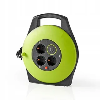 NEDIS Kabelhaspel 10m 3000W 16A Groen Zwart 230V — miniatuur 4