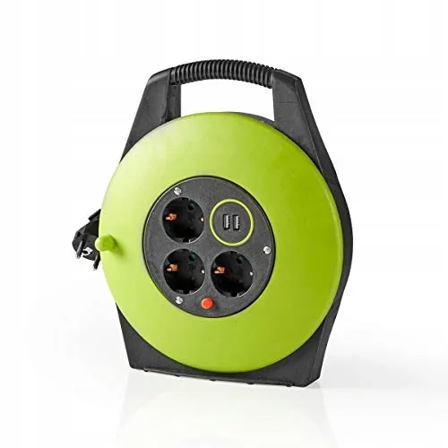 NEDIS Kabelhaspel 10m 3000W 16A Groen Zwart 230V — foto 4
