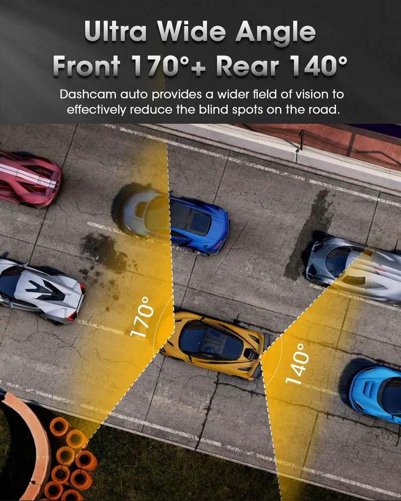 SPIGEL Dashcam Dual 1080P Voor Achter 10" IPS Scherm — foto 5