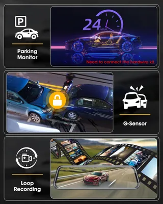 SPIGEL Dashcam Dual 1080P Voor Achter 10" IPS Scherm — miniatuur 8