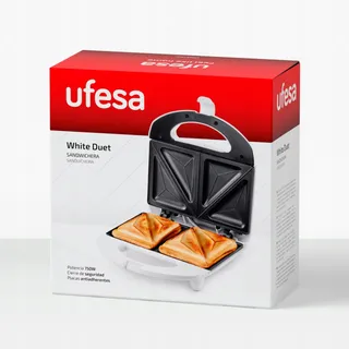 UFESA SW7862 Sandwichmaker 750W Anti-Aanbak Platen Wit — miniatuur 4