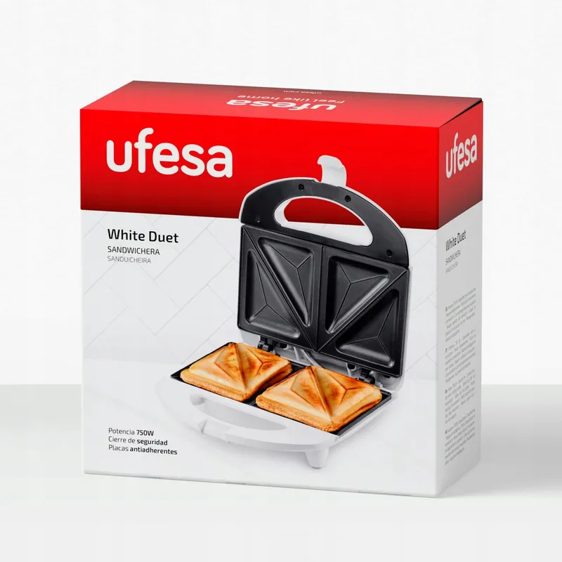 UFESA SW7862 Sandwichmaker 750W Anti-Aanbak Platen Wit — foto 4