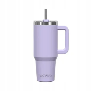WATERSY Thermosbeker 891ml Roestvrij Staal Handvat Rietje Paars